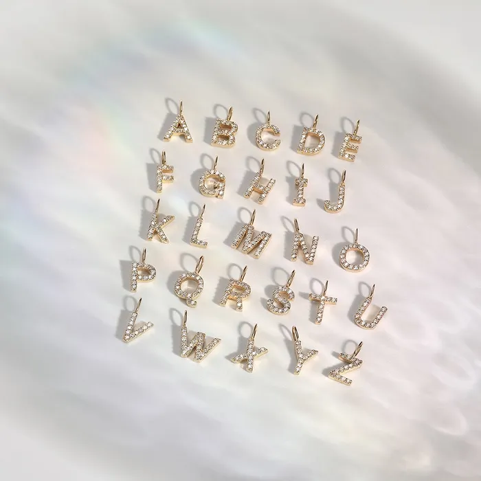 Charm Necklaces AURELIE GI Q Diamond Initial Charm