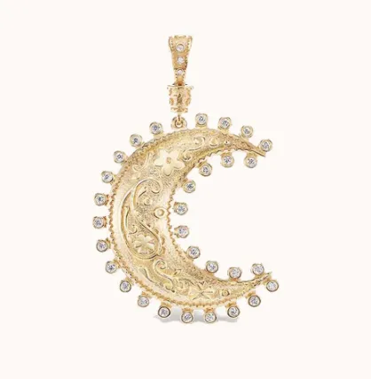 Charm Necklaces Marlo Laz LARGE SOUTHWESTERN MOON CHARM