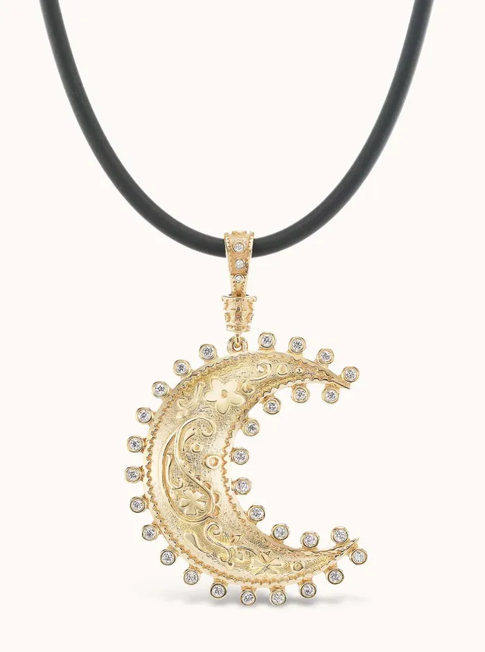 Charm Necklaces Marlo Laz LARGE SOUTHWESTERN MOON CHARM Charm Necklaces Marlo Laz LARGE SOUTHWESTERN MOON CHARM