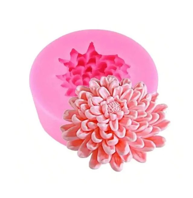 Chrysanthemum Flower 3D Candle Silicone Mold Resinarthub Earrings