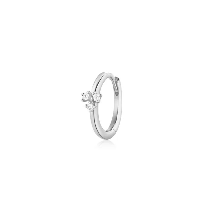 CLOVER Single Diamond Huggie Hoop AURELIE GI Earrings