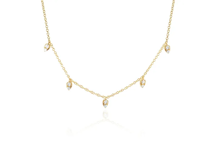 DIAMOND 5 TEARDROP CHOKER NECKLACE ef collection Necklaces