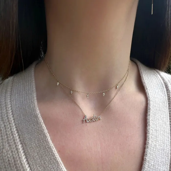 DIAMOND 5 TEARDROP CHOKER NECKLACE ef collection Necklaces