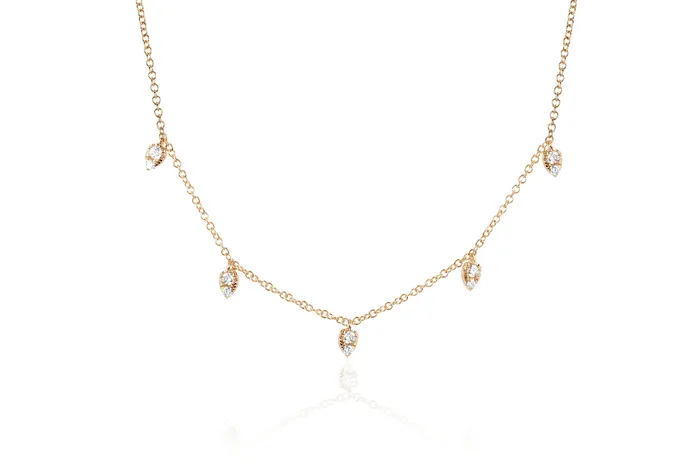 DIAMOND 5 TEARDROP CHOKER NECKLACE ef collection Necklaces