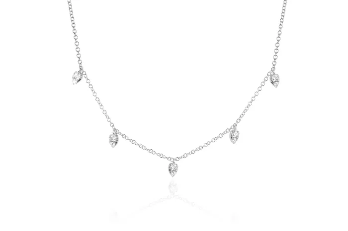 DIAMOND 5 TEARDROP CHOKER NECKLACE ef collection Necklaces