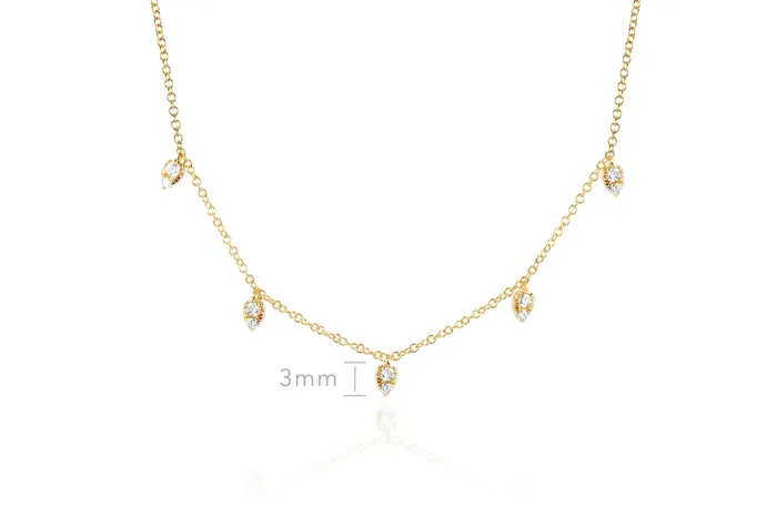 DIAMOND 5 TEARDROP CHOKER NECKLACE ef collection Necklaces