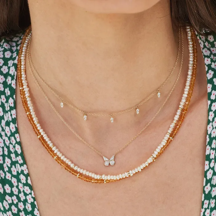 DIAMOND 5 TEARDROP CHOKER NECKLACE ef collection Necklaces