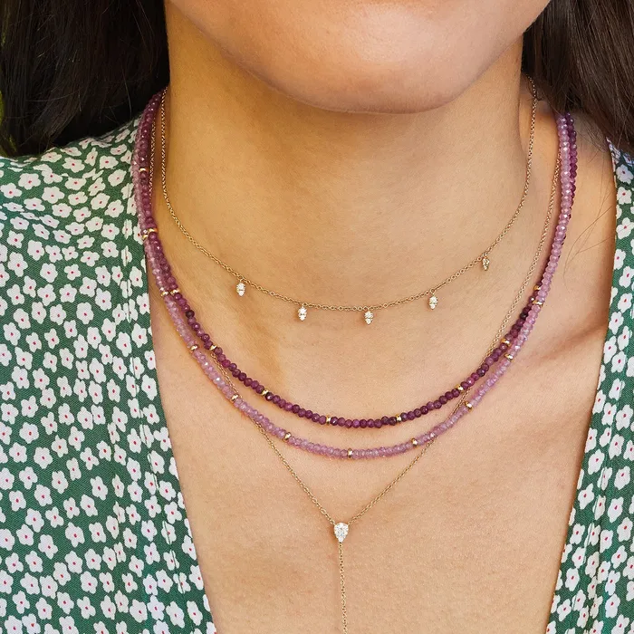DIAMOND 5 TEARDROP CHOKER NECKLACE ef collection Necklaces