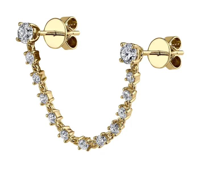 Earrings Anita Ko Double Piercing Diamond Loop Earring