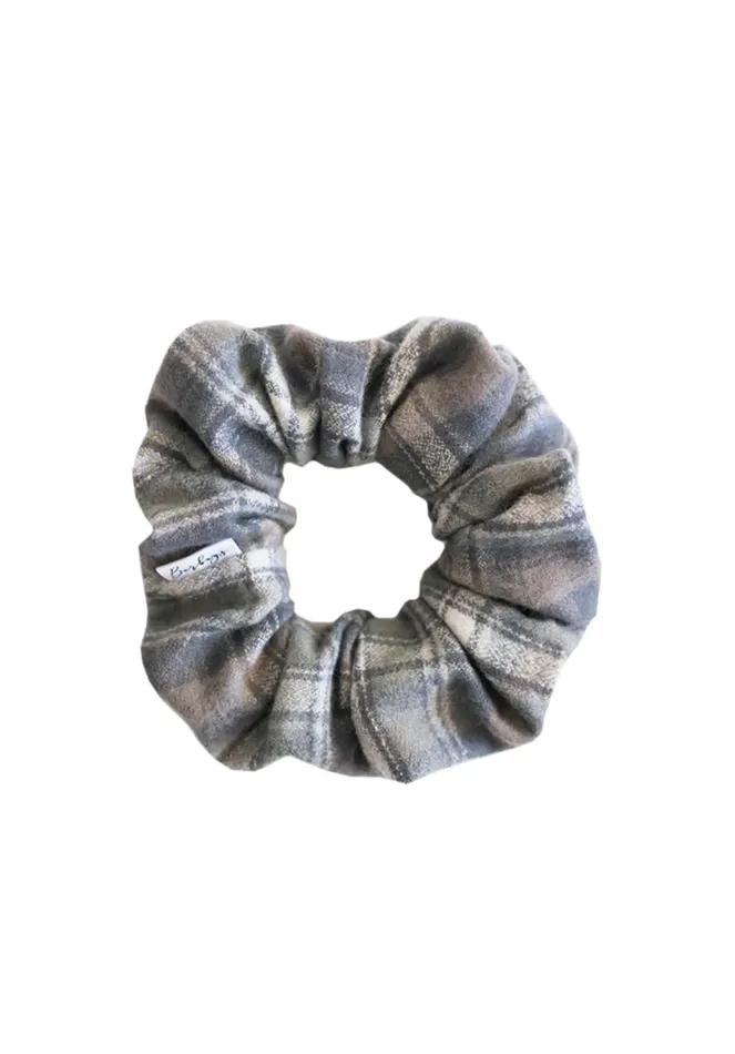 Earrings Barbays Sage Check Flannel Scrunchie Barbays