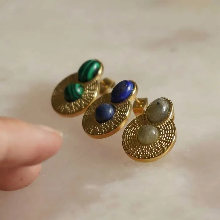 Earrings Bijou 7bis Paris Asha Ohrringe Malachit Bijou 7bis Paris