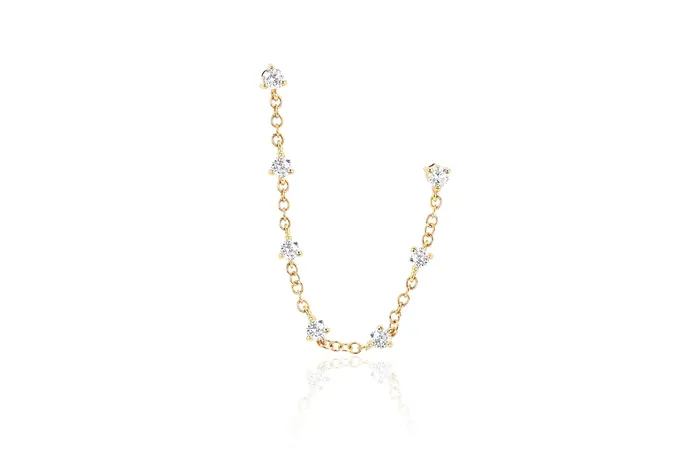 Earrings ef collection Double Stud Prong Set
