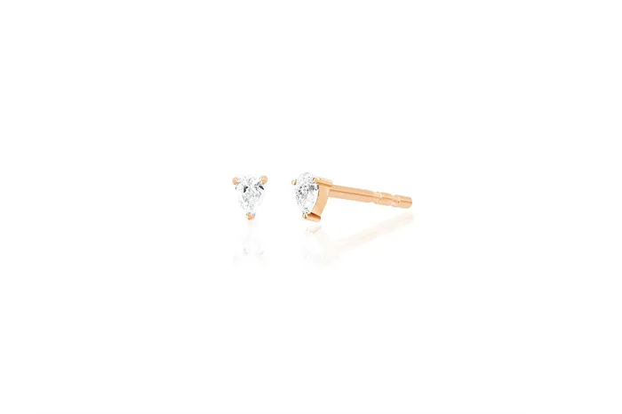 Earrings ef collection Mini Diamond Pear Stud Earring
