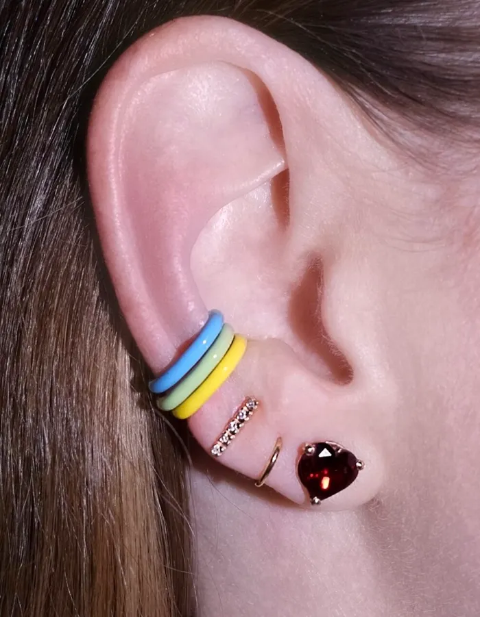 Earrings Fry Powers Unicorn Rainbow Enamel Ear Cuff