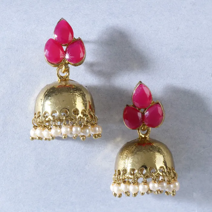 Earrings Kairangi Kairangi Earrings for Women and Girls Traditional Pink Studded Stone Jhumka Earrings Gold Plated Leaf Shaped Jhumki Birthday Gift for girls and women Anniversary Gift for Wife Earrings Kairangi Kairangi Earrings for Women and Girls Traditional Pink Studded Stone Jhumka Earrings Gold Plated Leaf Shaped Jhumki Birthday Gift for girls and women Anniversary Gift for Wife