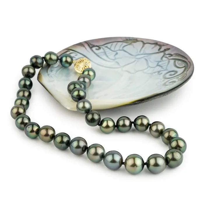 Earrings Kamoka Pearl Green Aurora 10123mm Tahitian Pearl Choker Strand