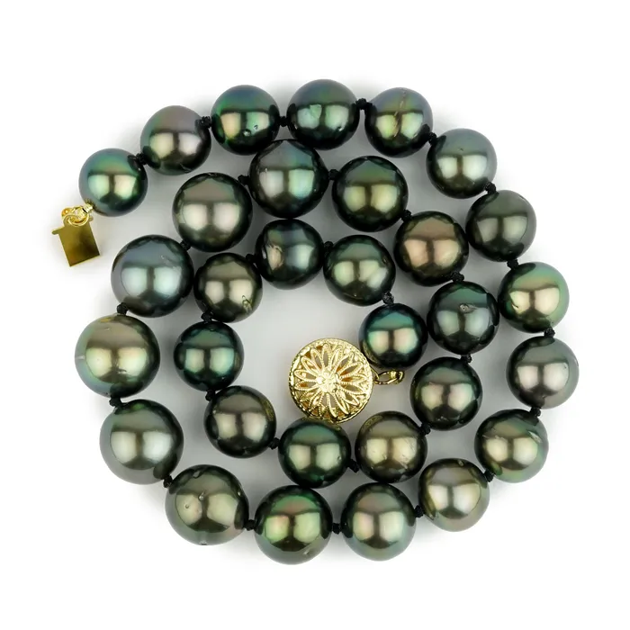 Earrings Kamoka Pearl Green Aurora 10123mm Tahitian Pearl Choker Strand