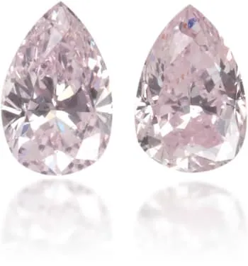 Earrings Langerman Diamonds Natural Pink Diamond Pear Shape 031 ct set