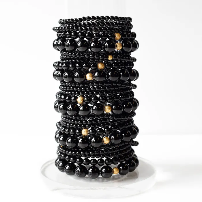 Earrings Lenny Eva Triple Wrap Armband schwarzer Achat 4mm Lenny Eva