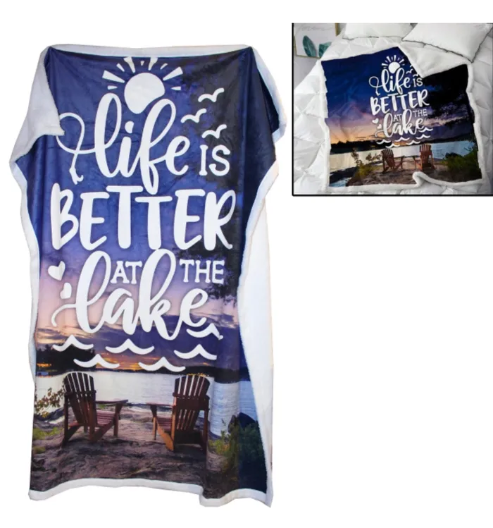 Earrings Life is better at the Lake Blanket Splash