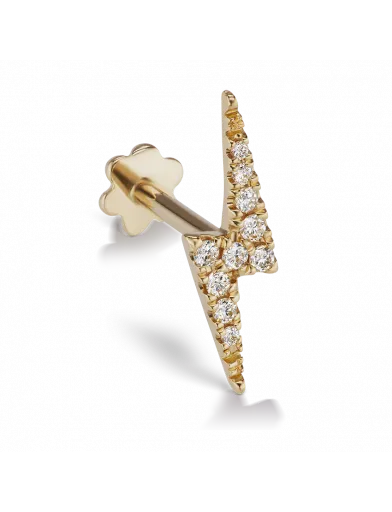 Earrings Maria Tash 11mm Diamond Lightning Bolt Threaded Stud