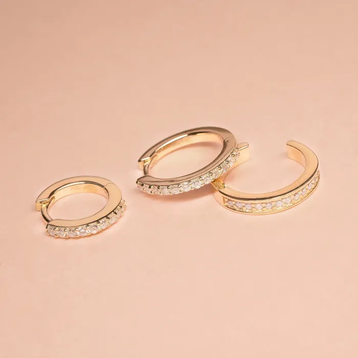 Earrings OLA Single Diamond Pave Huggie AURELIE GI