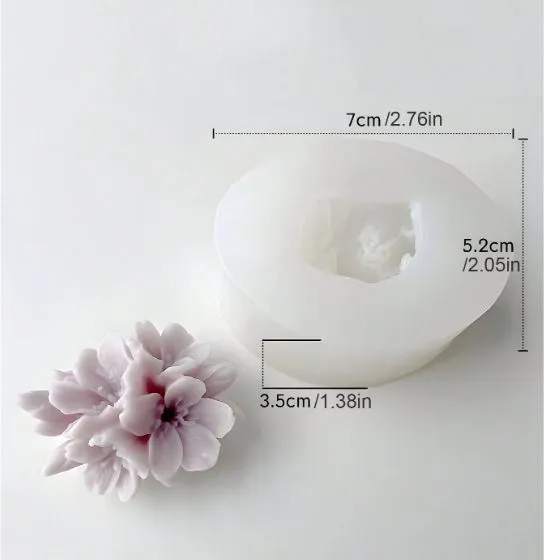 Earrings Peach Flower Shaped Silicone Molds for Candle Making Resin Art Hub