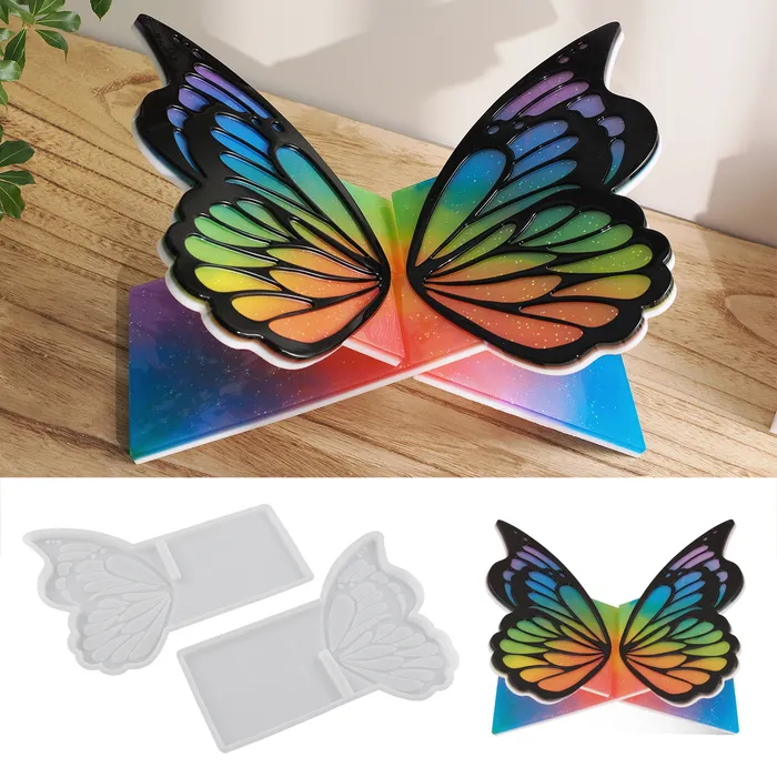 Earrings RESIN ART HUB Butterfly Shaped Book Holder Silicone Mold for Jesmonite Art