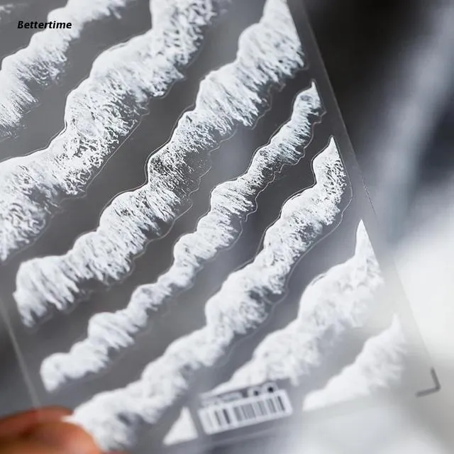 Earrings Resinarthub 3D Effect Sea Wave Painting Resin Sticker