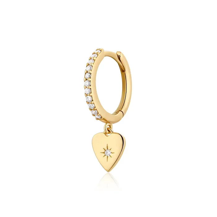 Earrings VICTORIA Single Diamond Heart Hoop AURELIE GI