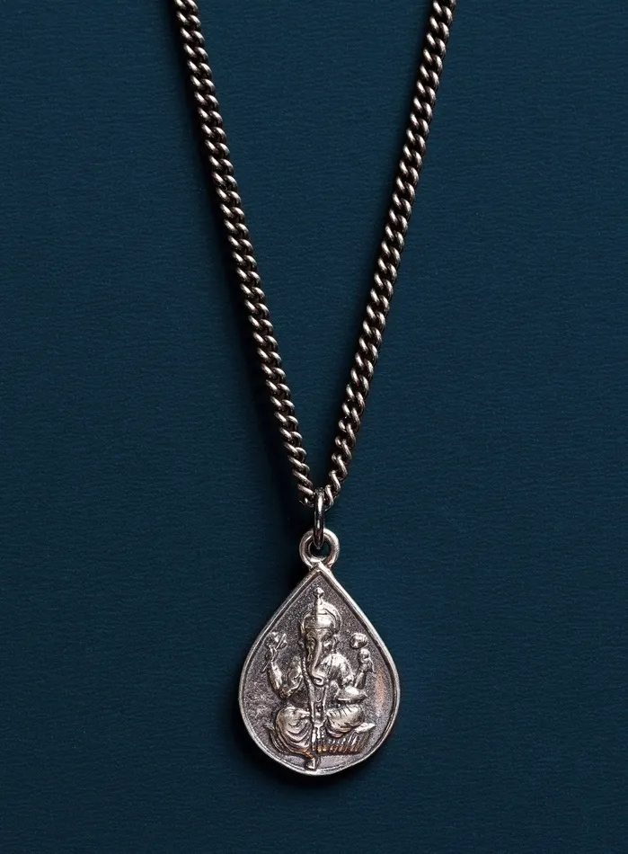 Earrings WE ARE ALL SMITH Mens Jewelry Clothing Sterling Silver Ganesha Drop shape amulet for Men