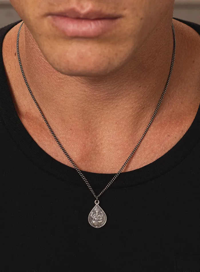 Earrings WE ARE ALL SMITH Mens Jewelry Clothing Sterling Silver Ganesha Drop shape amulet for Men