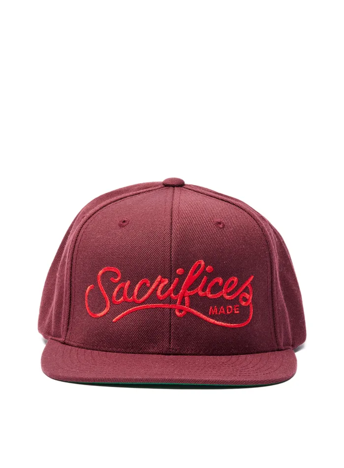 Earrings WE ARE ALL SMITH Sacrifices Made Burgundy Embroidered Hat