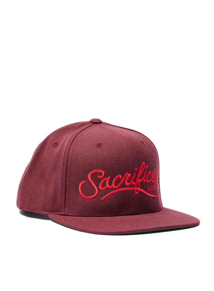 Earrings WE ARE ALL SMITH Sacrifices Made Burgundy Embroidered Hat