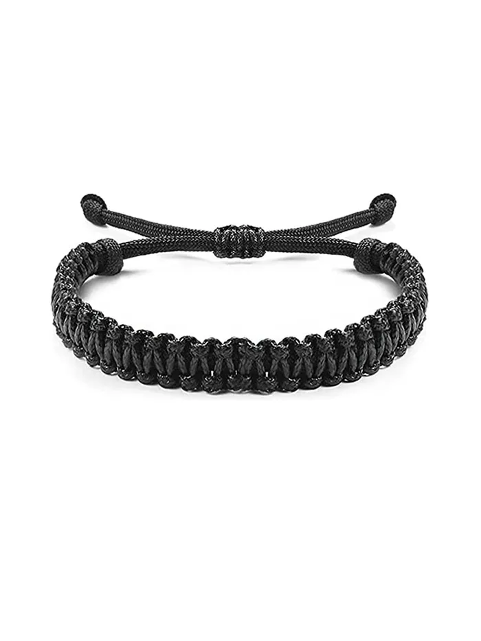Earrings Yellow Chimes Bracelet for Men Black Nylon Cord Bracelet Adjustable Thread Wrist Band Unisex Bracelet for Men and Women Yellow Chimes