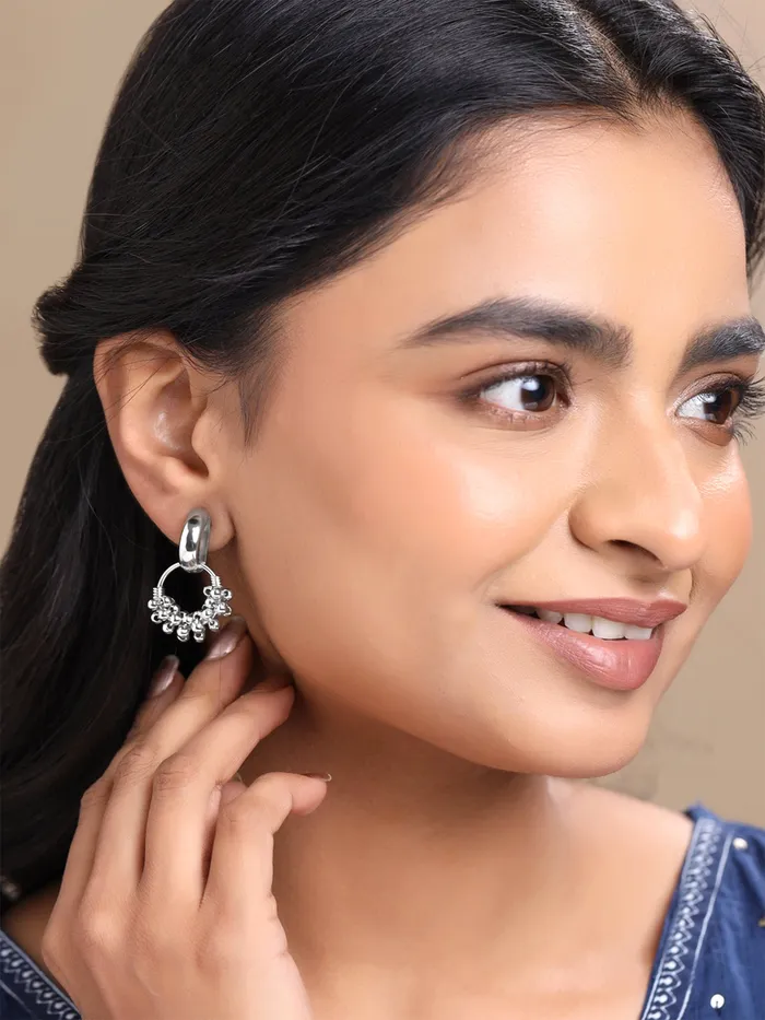 Earrings Yellow Chimes Combo Drop Earrings Set for Women Stylish Lightweight 4cm 38cm Silver Oxidised