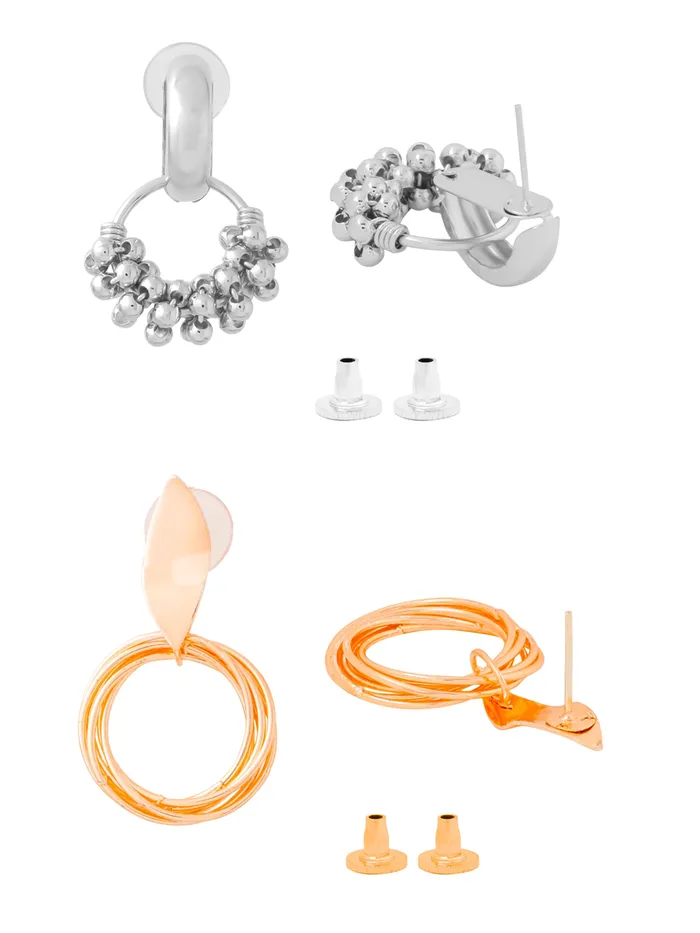 Earrings Yellow Chimes Combo Drop Earrings Set for Women Stylish Lightweight 4cm 38cm Silver Oxidised
