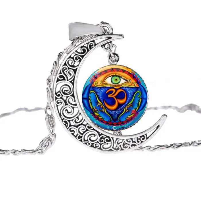 Earrings Yellow Chimes Crescent Moonlight Yoga Om Evil Eye Protection Glass Cabochon Pendant with Chain Necklace for Women and Girls Yellow Chimes Earrings Yellow Chimes Crescent Moonlight Yoga Om Evil Eye Protection Glass Cabochon Pendant with Chain Necklace for Women and Girls Yellow Chimes