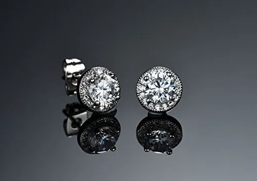 Earrings Yellow Chimes Crystals from Swarovski White Sparkling Crystal Studs Earrings for Women Girls Yellow Chimes