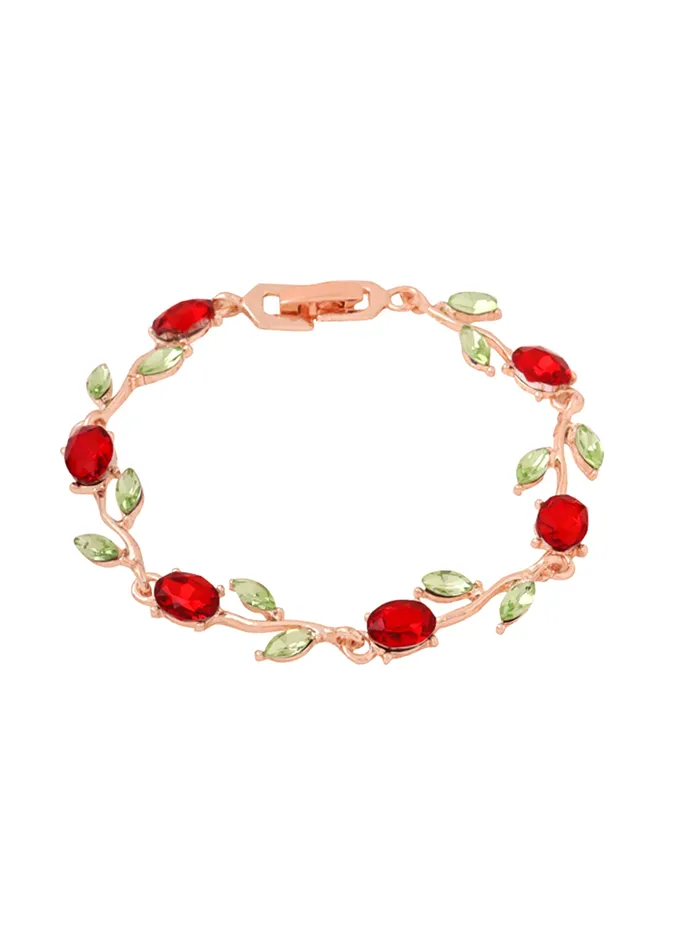Earrings Yellow Chimes Exclusive Latest Rose Chain Swiss Zircons Designer Bracelet for Women and Girls Yellow Chimes