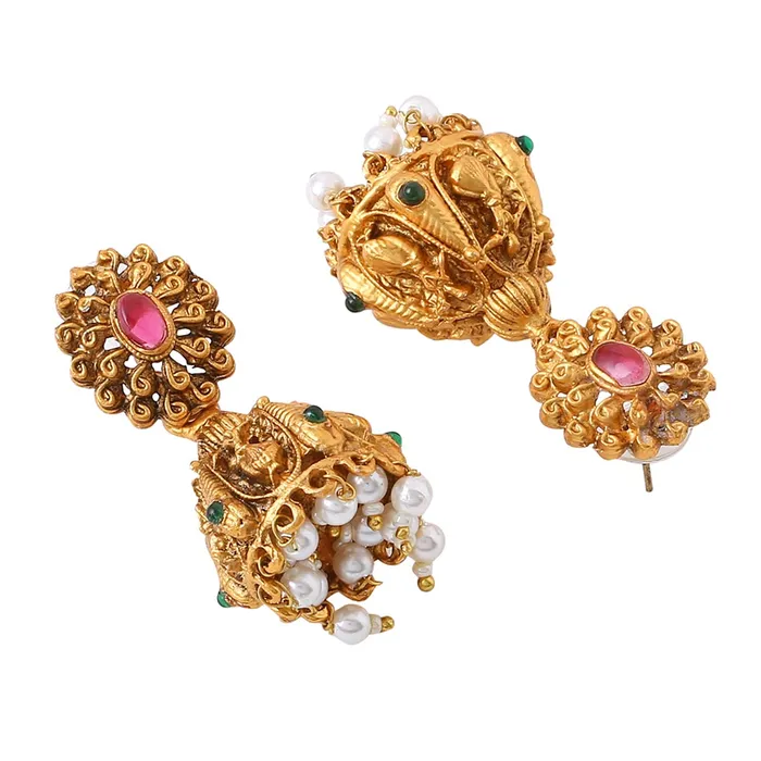 Earrings Yellow Chimes Jewellery Set for Women and Girls Gold Plated Temple Jewellery Set Traditional Accessories Jewellery for Women Birthday Gift for girls and women Anniversary Gift for Wife Yellow Chimes