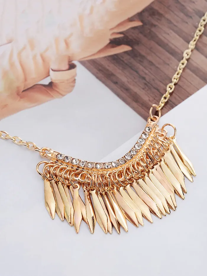 Earrings Yellow Chimes Necklace for Women and Girls Fashion Chain Necklace for Women Western Gold Plated Bohemian Long Chain Necklace Birthday Gift for Girls Women Anniversary Gift for Wife Yellow Chimes