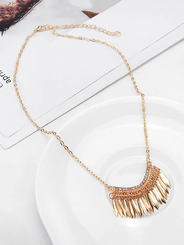 Earrings Yellow Chimes Necklace for Women and Girls Fashion Chain Necklace for Women Western Gold Plated Bohemian Long Chain Necklace Birthday Gift for Girls Women Anniversary Gift for Wife Yellow Chimes