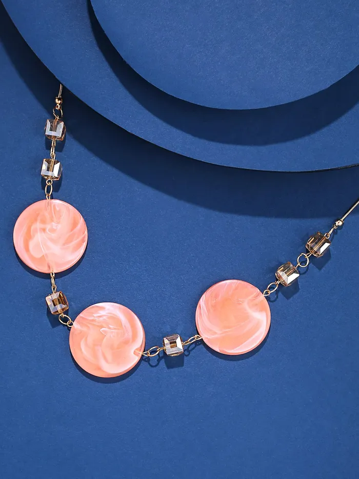 Earrings Yellow Chimes Necklace for Women and Girls Peach Choker Necklace for Women Western Statement Style Acrylic Choker Necklace Birthday Gift for Girls Women Anniversary Gift for Wife Yellow Chimes