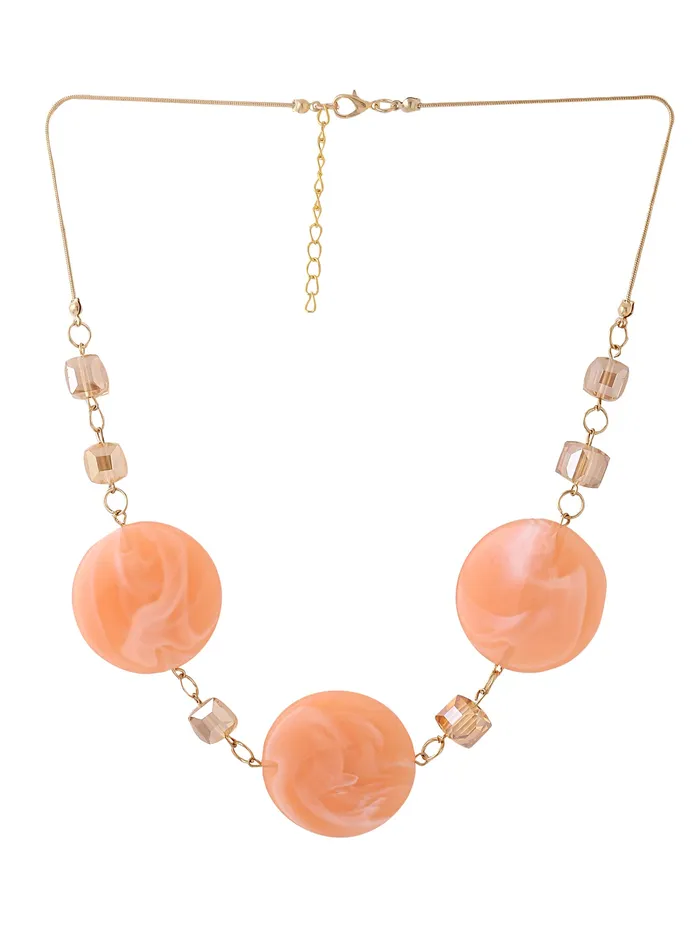 Earrings Yellow Chimes Necklace for Women and Girls Peach Choker Necklace for Women Western Statement Style Acrylic Choker Necklace Birthday Gift for Girls Women Anniversary Gift for Wife Yellow Chimes