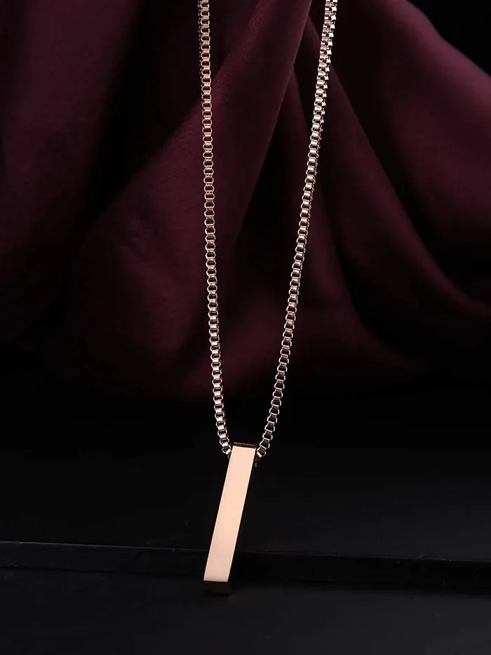 Earrings Yellow Chimes Pendants for Women Rosegold Plated Stainless Steel Bar Charm Chain Pendant for Women and Girls Yellow Chimes