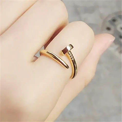 Earrings Yellow Chimes Western Style Nail Screw Design Gold Plated Stylish Rings for Women and Girls Yellow Chimes