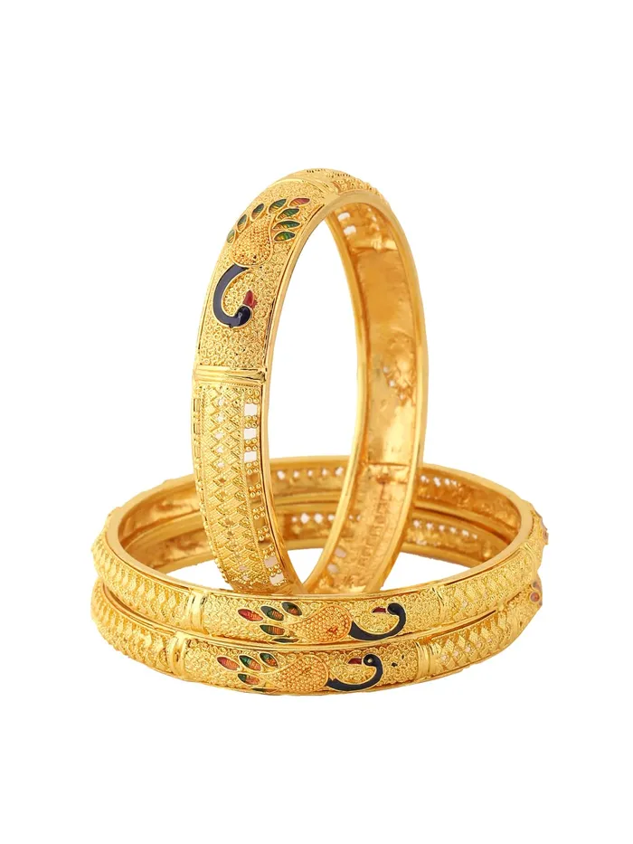 Earrings Yellow Chimes Yellow Chimes Bangles for Women Gold Toned Peacock Designed Meenakari Touch Set of 3 Pcs Traditional Bangles for Women and Girls Earrings Yellow Chimes Yellow Chimes Bangles for Women Gold Toned Peacock Designed Meenakari Touch Set of 3 Pcs Traditional Bangles for Women and Girls