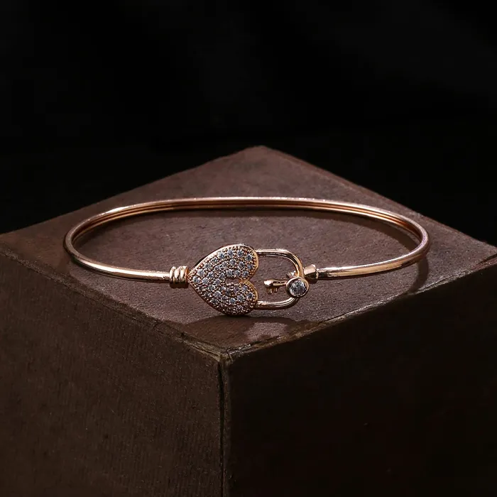 Earrings Yellow Chimes Yellow Chimes Bracelet for Women and Girls Crystal Bracelets for Girls Rose Gold Plated Heart Designed Crystal Bracelet Birthday Gift For girls and women Anniversary Gift for Wife