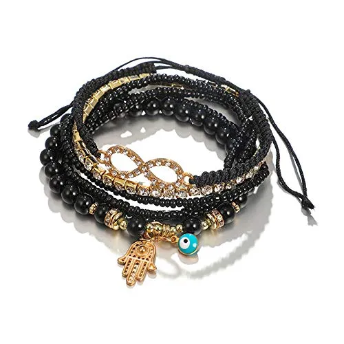 Earrings Yellow Chimes Yellow Chimes Bracelet for Women and Girls Evil Eye Nazariya Bracelets for Women 6 Pcs Black Beads Layered Bracelet Birthday Gift For girls and women Anniversary Gift for Wife Earrings Yellow Chimes Yellow Chimes Bracelet for Women and Girls Evil Eye Nazariya Bracelets for Women 6 Pcs Black Beads Layered Bracelet Birthday Gift For girls and women Anniversary Gift for Wife